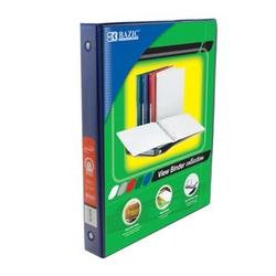 Bazic 1&#34; Blue 3-Ring View Binder with 2-Pockets