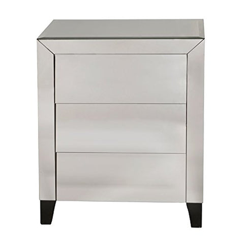 Mirrored Louver Three Drawer Chest
