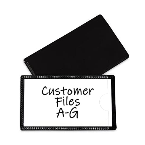 C-Line 87700 Slap-Stick Magnetic Label Holders, Side Load, 4-1/4 X 2-1/2, Black, 10/pack