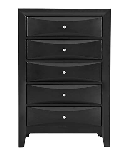 Marilla Black 5-Drawer Chest of Drawers (32 in. L X 17 in. W X 48 in. H)