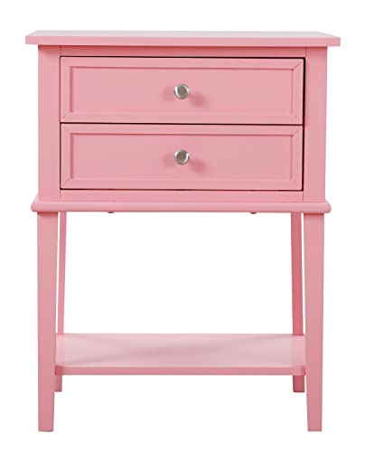 Newton 2-Drawer Pink Nightstand (28 in. H x 16 in. W x 22 in. D)
