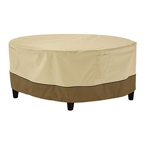 Classic Accessories Veranda Water-Resistant 34 Inch Round Patio Ottoman/Coffee Table Cover, Outdoor Ottoman Cover
