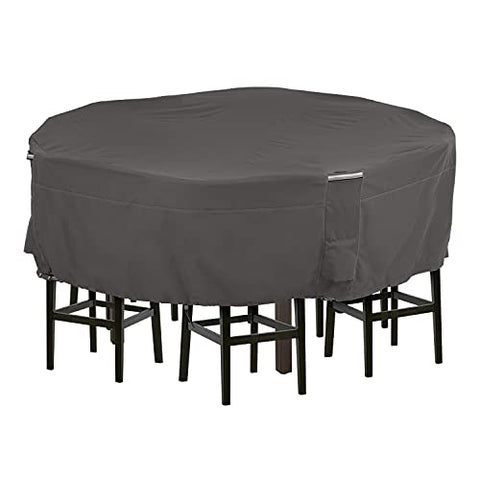Classic Accessories Ravenna Water-Resistant 94 Inch Tall Round Patio Table &amp; Chair Set Cover, Outdoor Table and Chair Cover