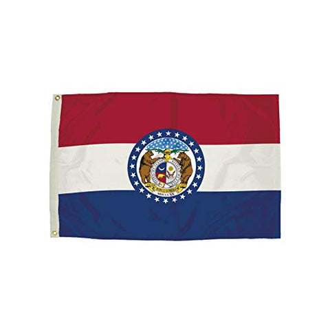 Flag Zone FZ-2242051 Nylon Missouri Flag with Heading &amp; Grommets, 36&#34; Width, 60&#34; Length