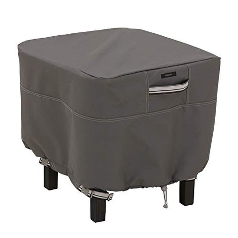 Classic Accessories Ravenna Water-Resistant 26 Inch Square Patio Ottoman/Table Cover, Outdoor Table Cover