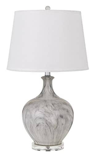 150W 3 Way Harlingen Ceramic Table Lamp With Taper Drum Linen Hardback Shade