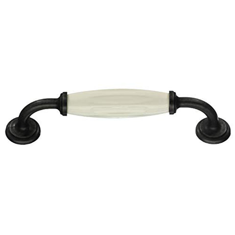 DRAWER HANDLE BLACK/WHITE CC 128 MM