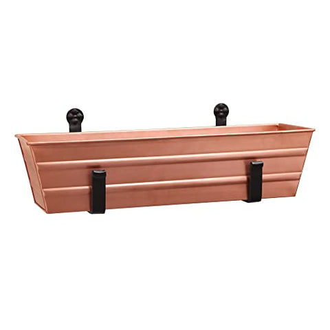 Small Copper Flower Box- Clamp-On Brackets