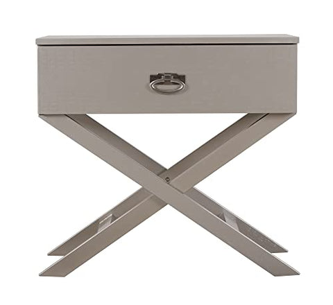 Xavier 1-Drawer Silver Champagne Nightstand (25 in. H x 16 in. W x 27 in. D)