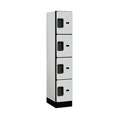 12Inches  Wide Four Tier Designer Wood Locker - 1 Wide - 5 Feet High - 18 Inches Deep - Gray