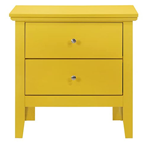 Primo 2-Drawer Yellow Nightstand (24 in. H x 15.5 in. W x 19 in. D)