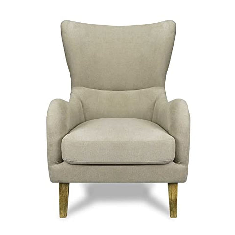 Russ High-Back Club Chair with Wood Legs