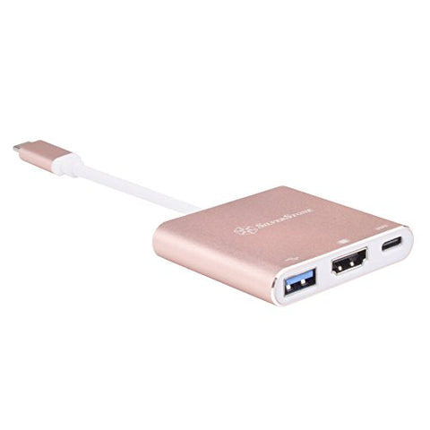 USB 3.1 Type-C to USB Type-A USB Type-C PD(data or charging port) and 4K capable HDMI adapter(DP Alt Mode)Rose Gold(Pink)cable:100mm