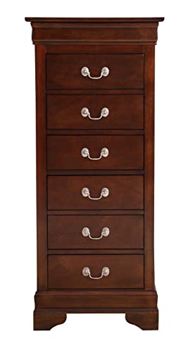 Louis Phillipe Cappuccino 7 Drawer Chest of Drawers (22 in L. X 16 in W. X 51 in H.)