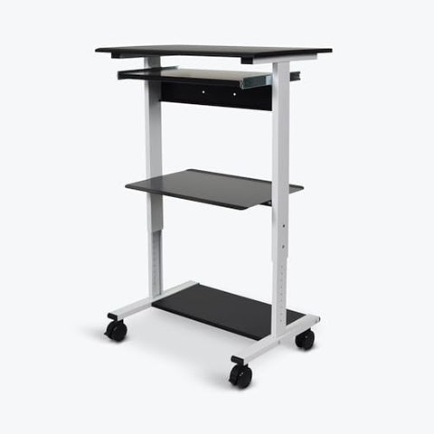Three-shelf Adjustable Stand Up Workstation - Black