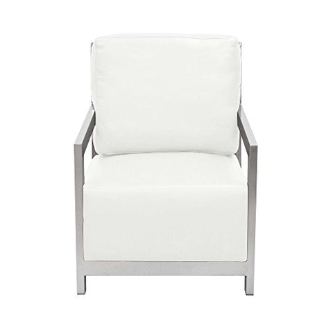 Zen Accent Chair w/ Stainless Steel Frame by Diamond Sofa - White