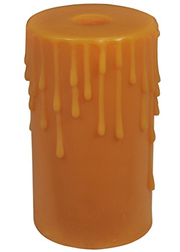 3.5 inches W X 6 inches H Poly Resin Honey Amber Flat Top Candle Cover
