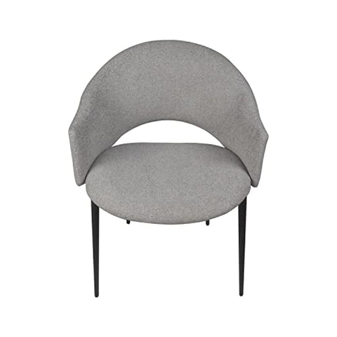 Ouuuhlala Puff Paste Harmony Urban Grey Upholstery Dining Chair with Conic Legs (Set of 2)