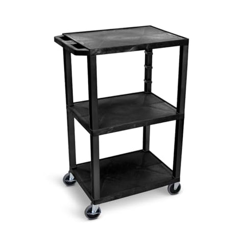 42 in.H 3-Shelf Utility Cart - Black - Black