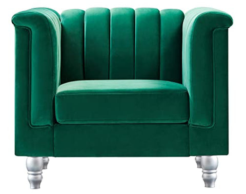 Sunset Green Vertical Channel Quilted Accent Chair
