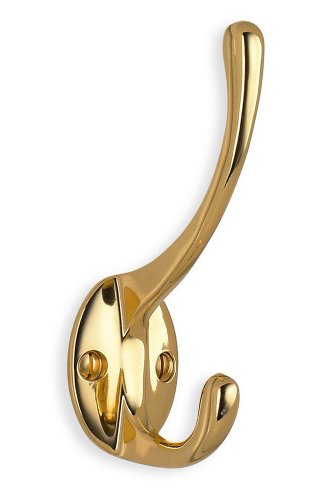 COAT AND HAT HOOK POLISHED BRASS FINISH