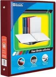 BAZIC 1. 5&#34; Burgundy 3-Ring View Binder w/2-Pockets