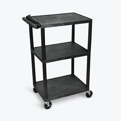 42 in.H Utility Cart - Three Shelves Electric Black - Black
