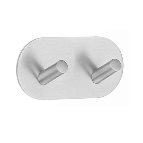 SELFAD-HESIVE DOUBLE HOOK BRUSHED STAINLESS STEEL