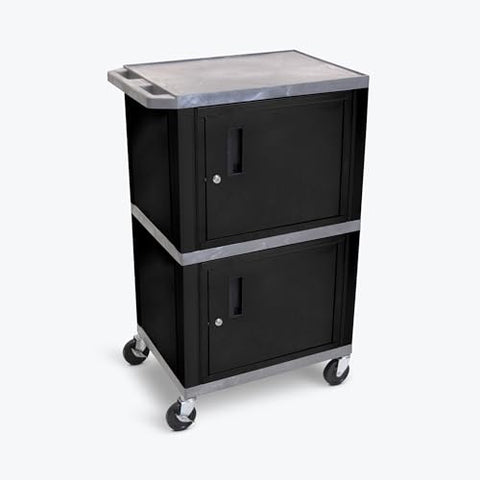 42 in.H Tuffy AV Cart - Double Cabinet - Gray
