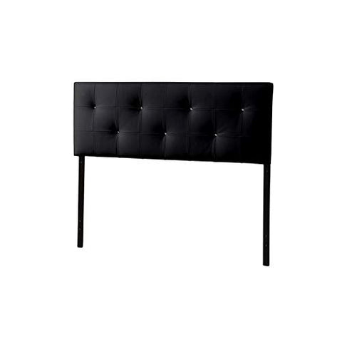 Take the luxurious look of the Kirchem headboard and up the elegance factor with crystal buttons. Like its companion headboard` our black faux leather Kirchem headboard crystal boasts button-tufted distinction that contrasts sharply with just about any w
