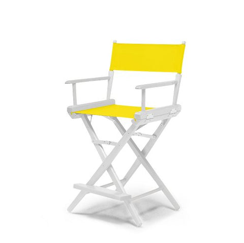 Telescope Casual World Famous Balcony Height Director Chair With White Finish and Canary Fabric