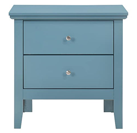 Primo 2-Drawer Teal Nightstand (24 in. H x 15.5 in. W x 19 in. D)