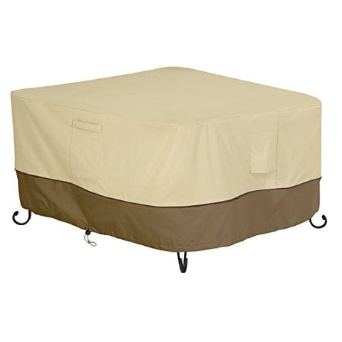 Classic Accessories Veranda Water-Resistant 52 Inch Square Fire Pit Table Cover, Outdoor Table Cover