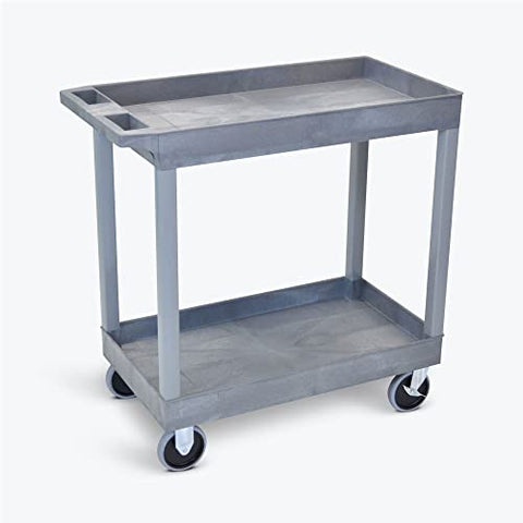 32 in. x 18 in. Tub Cart - Two Shelves - Gray