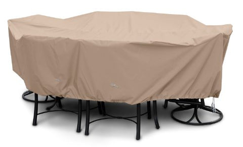 KoverRoos Weathermax 47252 Medium Rectangular Dining Set Cover, 94 by 64 by 28-Inch, Toast