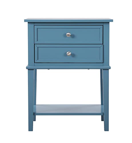 Newton 2-Drawer Teal Nightstand (28 in. H x 16 in. W x 22 in. D)