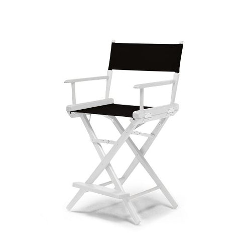 Telescope Casual World Famous Balcony Height Director Chair With White Finish and Black Fabric
