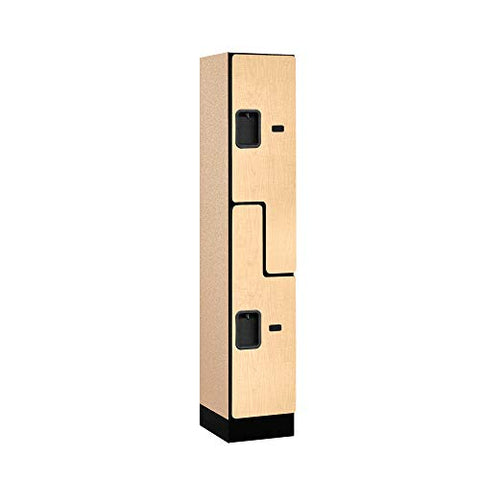 12Inches  Wide Double Tier S Style Designer Wood Locker - 1 Wide - 5 Feet High - 15 Inches Deep - Maple