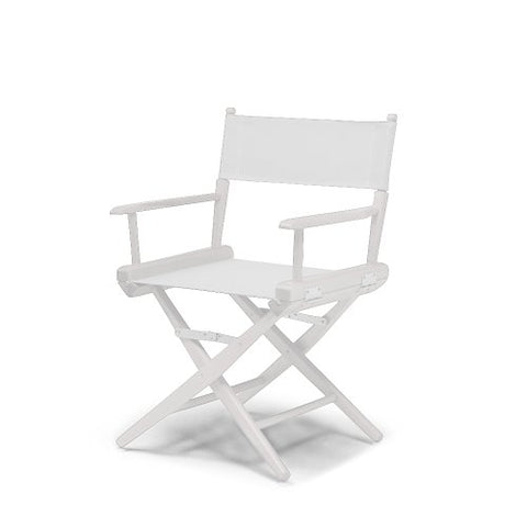 Telescope Casual World Famous Dining Height Director Chair With White Finish and White Fabric
