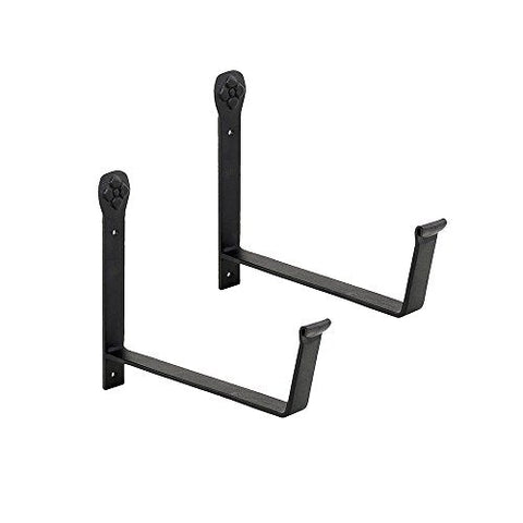 Achla Designs SFB-04 Window Flower Box Wall Brackets, 12-inch, Black