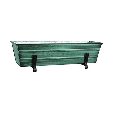 Small Green Flower Box- 2x6 Railing Brackets