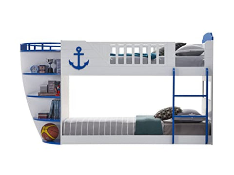 Acme Furniture Neptune Bunk, Twin, Sky Blue, White