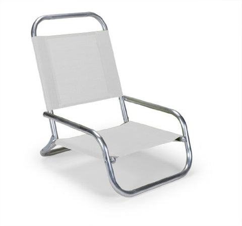 Telescope Casual Sun and Sand Folding Beach Arm Chair With White Fabric
