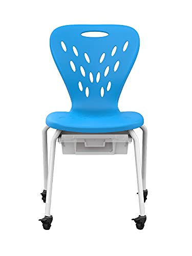 Stackable School Chair with Wheels and Storage - Black