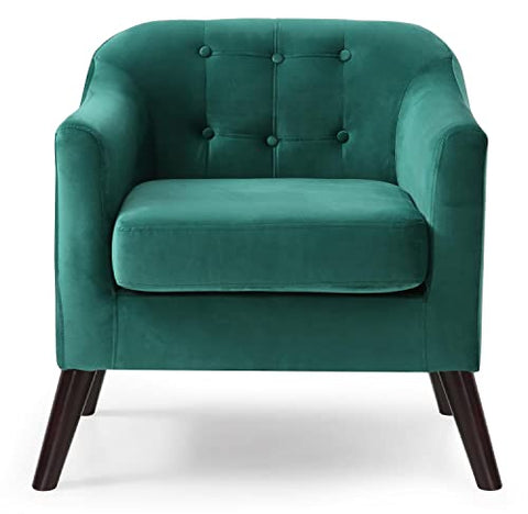 Ventura Green Velvet Button Tufted Accent Chair