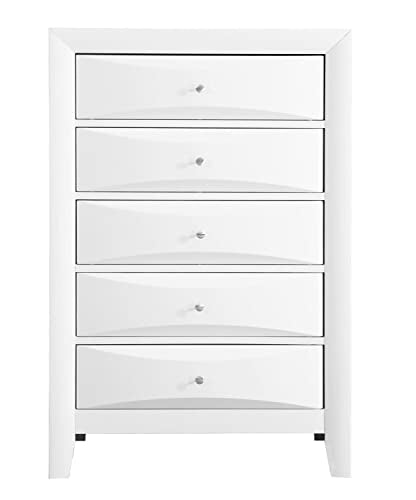 Marilla White 5-Drawer Chest of Drawers (32 in. L X 17 in. W X 48 in. H)