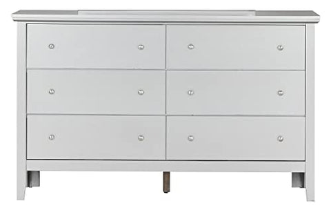 Primo 6-Drawer Silver Champagne Dresser (36 in. X 16 in. X 59 in.)