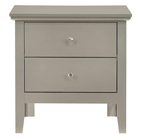 Primo 2-Drawer Silver Champagne Nightstand (24 in. H x 15.5 in. W x 19 in. D)