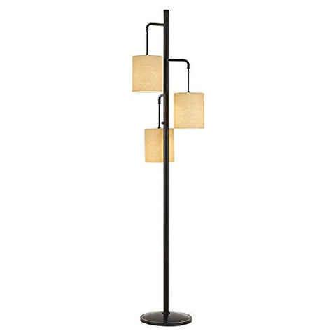 60W X 3 Kirkwall Metallantern Floor Lamp With Fabric Shade
