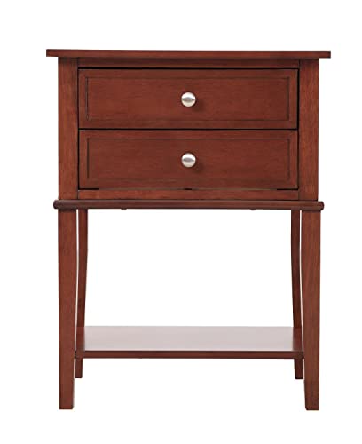 Newton 2-Drawer Cherry Nightstand (28 in. H x 16 in. W x 22 in. D)